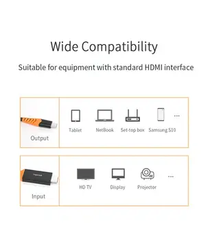 Essager USB C HDMI-saderīgam Kabeļu C Tipa HDMI Thunderbolt Pārveidotājs IPad MacBook Pro USB-C HDMI 2.0 4K Adapteri