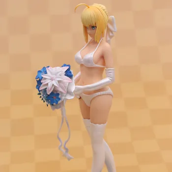 Fate/stay night Saber Anime Attēls Rotaļlietas Nero Kāzu Kleita Bikini Seksīga Meitene PVC Rīcības Attēls Rotaļlietu Kolekcija Modeļu Lelle Dāvanu