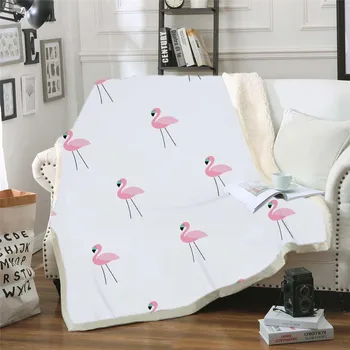 Flamingo Sherpa Segu Komfortu, Siltu Mest Segu Bērniem pieaugušo Dīvāns Gulta Dīvāns Gaisa kondicionēšanas sega, Biezs, silts B1052