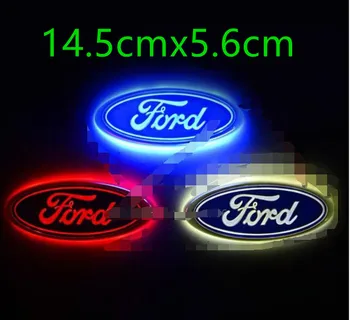 Ford 14.5X5.6cm LED 4D Automašīnas Astes Logo Sarkanā, Zilā Balta Gaisma Auto Emblēma Aizmugurē Emblēmas Lampas Uzmanību Mondeo Kugas 1gb
