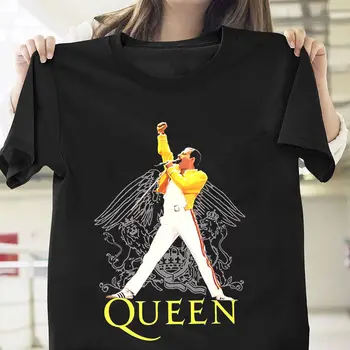 Freddie Mercury Karaliene T Krekls Melns Kokvilnas Vīriešu T-Krekls Vasaras 2018 Īsām Piedurknēm Plus Izmēra Jaunas Vasaras Modes 2018