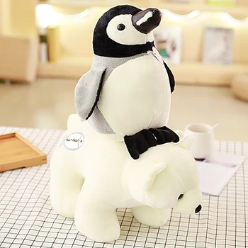 Gudrs Plīša leduslācis Salds Jauki Pingvīnu Izbāzti Bērnu Bērniem Rotaļlietas Meitenēm Dzimšanas dienā Ziemassvētku Dāvanu Cute Meitene 35-65cm Baby Doll