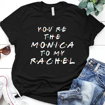 HAHAYULE Gudrs Draugiem Krekls Jūs atkārtoti Monica Uz Manu Rachel Sieviešu Kokvilnas Draugiem Tv raidījumu Grafiskā Topi Labākajiem Draugiem Même T-krekls
