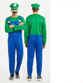Halloween anime cosplay kostīmu vecāku lomu bērnu Mario drēbes, Super Mario apģērbs
