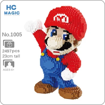 HC 1005 Video Super Spēle Mario Laipni Varonis Mario 3D Modeli, Celtniecības Bloki DIY Komplektu Mini Dimanta Ķieģeļu Ēka Rotaļlieta Bērniem