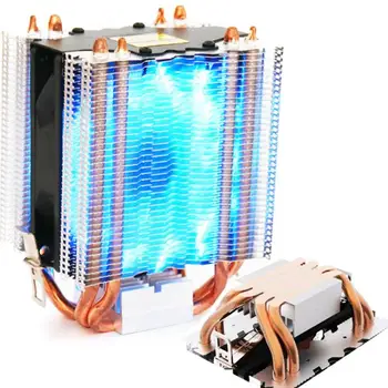 Heatpipe Radiatoru Blue LED Hidrauliskās Paturot CPU Cooler Fan Heatsink Intel LGA1150 1151 1155 1156 775 AMD Dzesēšanas Ventilators