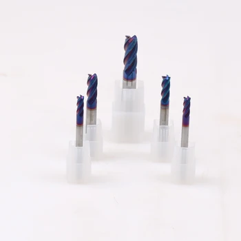 HRC65 CNC Frēzēšanas 1 1.5 2 3 4 5 6 8 10 12 14 16 18 20mm mm 4 flautas tipa Kuteris Bitu cietā karbīda beigām dzirnavas flatted laukumā bitu