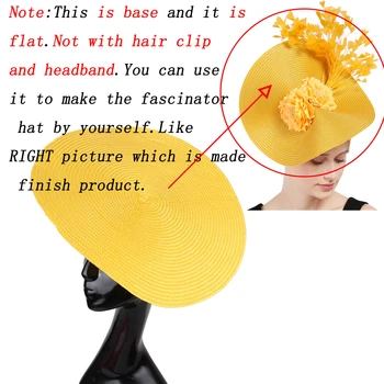 Imitācija Salmu Modes Liels 35 CM Fascinator Bāzes Sievietēm, Kāzu svinības, Fascinator Cepures DIY Matu Aksesuāri, Dāmas Cepures