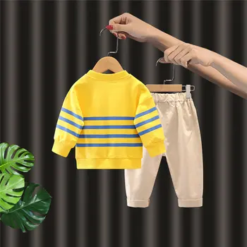 Ir 2021. Pavasara Rudens Bērnu T-krekls, Bikses 2gab Tērpi Toddler Treniņtērpi Bērniem Zēni Meitenes Sporta Stila Apģērbu Komplekti Bērniem Drēbes
