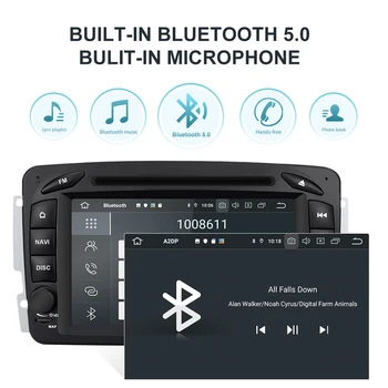 Isudar PX6 2 Din Android 10 Auto Multimediju atskaņotājs, GPS For Mercedes/Benz/CLK/W209/W203/W208/W463/Vaneo/Viano/Vito Auto radio DVR