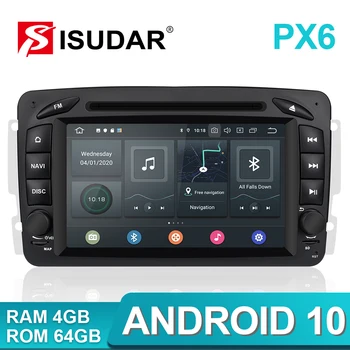 Isudar PX6 2 Din Android 10 Auto Multimediju atskaņotājs, GPS For Mercedes/Benz/CLK/W209/W203/W208/W463/Vaneo/Viano/Vito Auto radio DVR