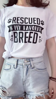 Izglāba Ir Mana mīļākā Šķirne T-Krekls Suņu Mamma Suns Mīļāko Tees Smieklīgi Saukli Pieņemt Dont Veikals Fur Mama t krekls dāvanu estētisko topi