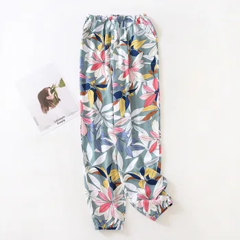 Japāņu stila kokvilnas bikses dāmas pavasara un vasaras plānas sadaļā kokvilnas multicolor pidžamas bikses anti-moskītu bikses
