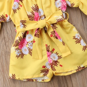 Jauks Zīdaiņu Kombinezonus Ziedu Zīdaiņu Apģērbs Mazulim Meitene Drēbes Pusi Piedurknēm Ar Mežģīņu Augšu Romper Jumpsuit Playsuit Sunsuit Meiteņu Tērpiem