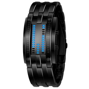 Jauna Tendence LED Digitālo Skatīties Sporta rokassprādze no Nerūsējošā Tērauda Pulksteņi Augstas kvalitātes Elektroniskās rokas Pulkstenis Relogio Masculino horloge