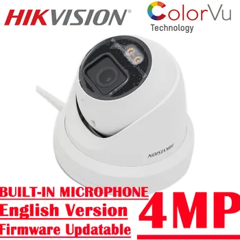 Jauns iebūvētais mikrofons 4MP DS-2CD2347G2-LU Labāk nekā DS-2CD2347G1-LU Hikvision ColorVu IP Camera POE Itin Pilnu Krāsu