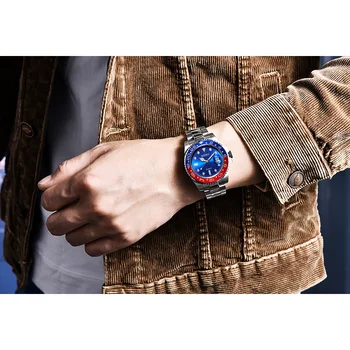 Jauns Vīriešu Skatīties Luksusa Biznesa Skatīties Blue Dial Datums Skatīties Vīriešu rokassprādze no Nerūsējošā Tērauda Modes Vīriešu Rokas pulksteni relogio masculino