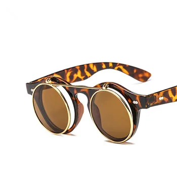 Jaunu Flip Up Steampunk Saulesbrilles, Vīriešu Kārtas Vintage Saulesbriļļu Zīmola Dizaineru Brilles UV400 okulary zonnebril heren gafas de sol