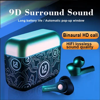 Jaunu TWS Bezvadu Austiņas Bluetooth 5.0 Austiņas Sporta Ūdensizturīgs Earbuds 9D HIFI Stereo Auto Pop-up Logs Savienojumu