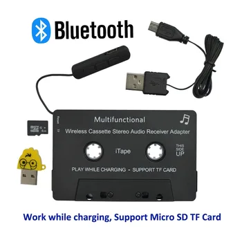 Jaunākās Bezvadu iTape USA V4.0+EDR Bluetooth Kasetes Adapteri darbu uzlādes Stereo Audio Uztvērēju Automobiļu Klāja Spēlētājs