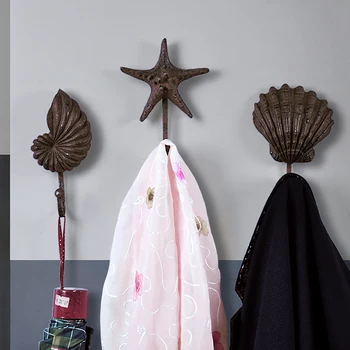 Jūras mājas dekoru starfish čaulas gliemene Sveķu āķis mētelis, soma, cepure, drēbju pakaramais dzīvojamā istaba guļamistaba sienas dekori atslēgu turētāju drēbju pakaramais