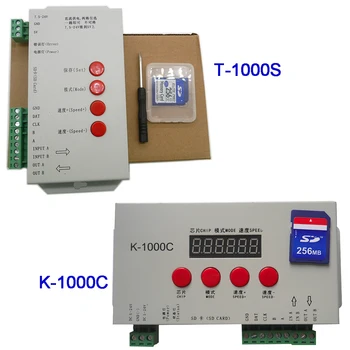 K-1000C (T-1000S Papildināta) kontrolieris K1000C WS2812B,WS2811,APA102,T1000S WS2813 LED 2048 Pikseļi Programma Kontrolieris DC5-24V