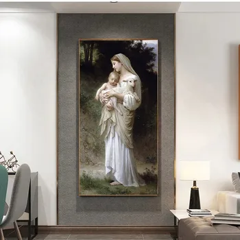 Kanvas Glezna Anotācija Jēzus un Jaunava Marija Bērnu Portrets Plakāti un Izdrukas Skandināvijas Sienas Mākslas Aina Dzīvojamā Istaba