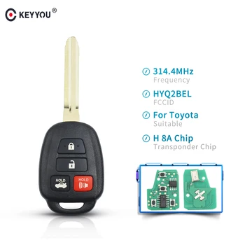 KEYYOU Toyota Camary Corolla 314.4 MHZ Ar H Čipu HYQ2BEL 4 Pogu Tālvadības Atslēga Smart Auto Atslēgu Fob