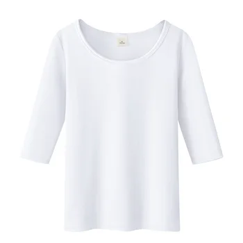 Kokvilnas Sieviešu T-krekls ar O-veida kakla Īsām Piedurknēm sieviešu krekls Visas spēles Lady Top Melns Balts Pelēks, Dzeltens Shir