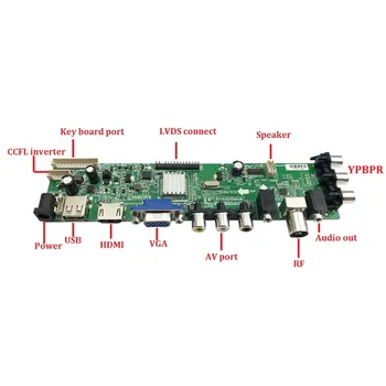 Komplekts M190A1-L02/M190A1-L03 HDMI VGA Kontrolieris valdes 4 CCFL remore DVB-T 1440X900 AV TV USB Digital LCD Panelis 30pin 19