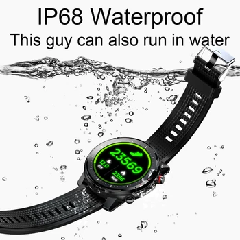 L15 Smart Skatīties Vīrieši IP68 Ūdensnecaurlaidīga 1.3 collu Full-fit Kārtā Mūzikas Vadības Kameru asinsspiediens, Sirdsdarbības sporta Smartwatch