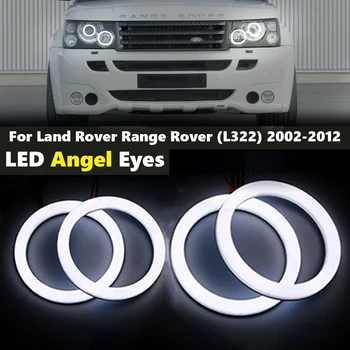 Land Rover Range Rover L322 2002-2012 Ultra spilgti balta Kokvilnas Lampas, LED angel eyes halo gredzenu komplekts dienas gaismas lukturi dienas gaitas lukturi