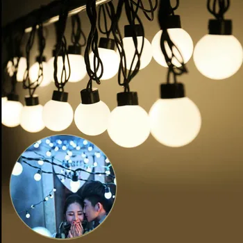 LED Dārza Zāliena lampas 5M ES Plug 220V 20 LED Globe Spuldzes String gaismas, Āra Terases Pagalmā Ainavu, Kāzas, Ziemassvētku Rotājumi