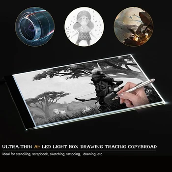 LED graphic tablet rakstot glezniecība, gaismas kastes kopēt rasējamais dēlis Digital Tablet Artcraft A4 kopiju plāksnes LED