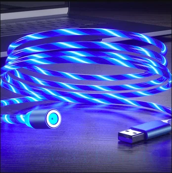 LED USB Kabeļa tips c / Micro USB/magnētiskās Apgaismojums. Gaismas ātra uzlāde 3 in 1 Micro USB Android-C tipa - 8 pin IOS IPhone
