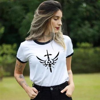 Legend of Zelda Tshirt Sieviešu T Krekls hip hop streetwear Balts Modē T-krekls Vasaras Topi, t-veida Krekli, Sieviešu Apģērbs