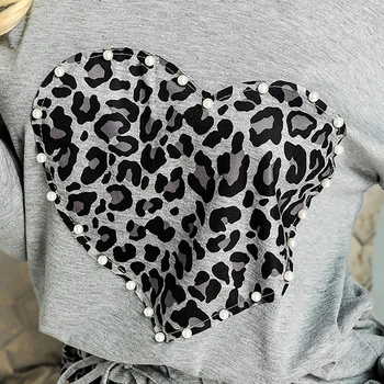 Leopards Drukāt Pidžamas Sieviešu Tracksuit Bikses 2GAB Komplekti, Atpūtas Valkāt Lounge Valkāt Uzvalku Rudens Nakts Tērps Sieviete Drēbes Pyjama Femme