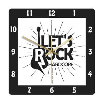 Let ' s Rock, kas Nav Atzīmējot Iespiesti Sienas Pulkstenis Ģitāra vecmodīgais Stils, Mājas Dekoru Laukumā Pulksteņi Pulksteņu Dāvanu Mūzikas grupas Mīļākais