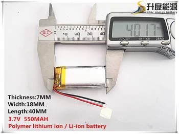 Li-po 2gab [SD] 3,7 V,550mAH,[701840] Polimēra litija jonu / Litija jonu akumulators ROTAĻLIETAS,POWER BANK,GPS,mp3,mp4,mobilo telefonu,skaļrunis