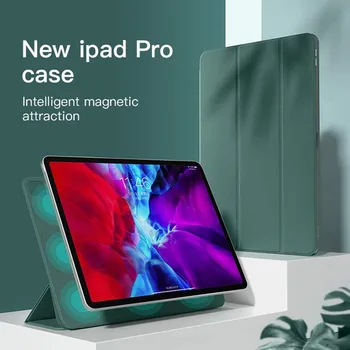 Lietā Par iPad Pro 12.9 2020. gadam 4th Gen Pu Ādas Tri-Reizes stāvēt smart cover iPad Pro 11 2020 gadījumā 2nd Gen TPU atpakaļ Tablete gadījumā