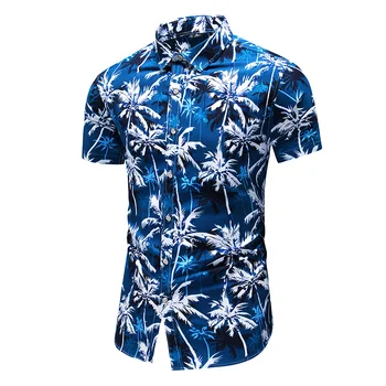 LIFENWENNA Vasaras Havaju Krekls Vīriešu Modes Personības Drukāt Īsām Piedurknēm Krekli Vīriešu Gadījuma Plus Lieluma Pludmales Brīvdienu Krekls 7XL