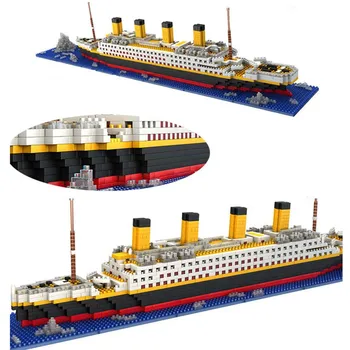 LOZ 1860 gab titānika kruīza kuģa modelis laivu DIY Dimanta lepining Celtniecības Bloki, Ķieģeļi Komplekts bērniem rotaļlietas Ziemassvētku dāvanu