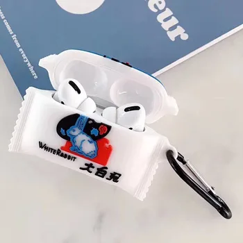 Luksusa Aksesuāri Bluetooth Austiņas Apple Airpods Pro 3 Aizsardzības Gadījumā, 3D Lielu Baltu Trusi, Konfektes silikagela Vāciņu