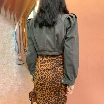 Lusofie Sieviešu Svārki Slim Augsta Vidukļa Vīles Sadalīt Pakete Hip Gadījuma Elegants Leoparda pusgarās Svārki Sieviešu Vasaras Streetwear