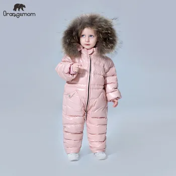 Lēti grādu krievu ziemas bērnu apģērbs, dūnu jaka zēniem virsdrēbes mēteļi , sabiezēt Ūdensizturīgs snowsuits Meiteņu Apģērbs