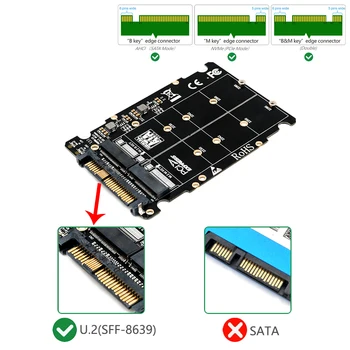 M.2 nvme ssd Taustiņš M, Taustiņš B SSD diska U. 2 SFF-8639 Adapteri,m2 m atslēgu, adapteri,m.2 nvme sata (Ne-SATA Interfeiss)