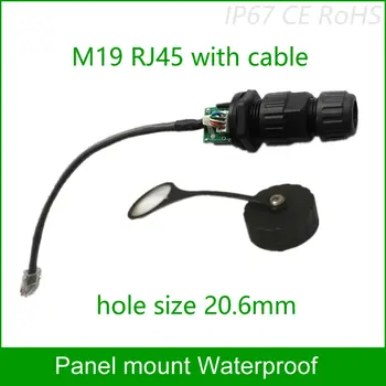 M19 panel mount ar Ethernet kabeli 200mm Ar atbilstošām klp ūdensizturīgs Telekomunikāciju Sakaru Uzraudzības sistēma AP kastē 10 gab