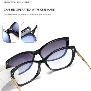 Magnēta Klipsi Saulesbrilles Modes Pārredzamu Brilles Sieviete Ir 2021. Jaunu Luksusa Zīmolu Anti Zilā Gaisma Brilles Rāmja Brilles UV400