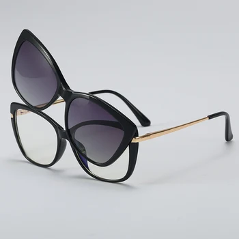 Magnēta Klipsi Saulesbrilles Modes Pārredzamu Brilles Sieviete Ir 2021. Jaunu Luksusa Zīmolu Anti Zilā Gaisma Brilles Rāmja Brilles UV400