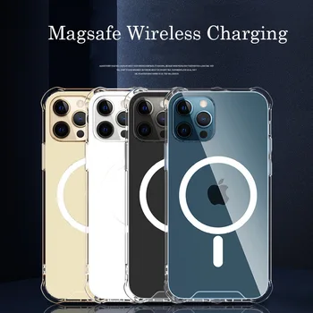 MagSafe Bezvadu Lādēšanas Pārredzamu Skaidrs, Vāka Magnētisko Gadījumā Huawei P30 lite Mate 40 mate 30 P40 Pro Fundas PC+TPU Gadījumā